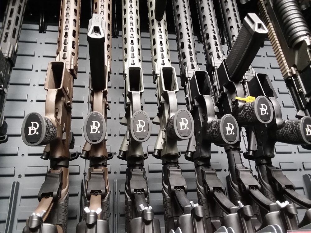 A rack of Daniel Defense ARs, modern sporting rifles. (Photo: Chris Eger/Guns.com)