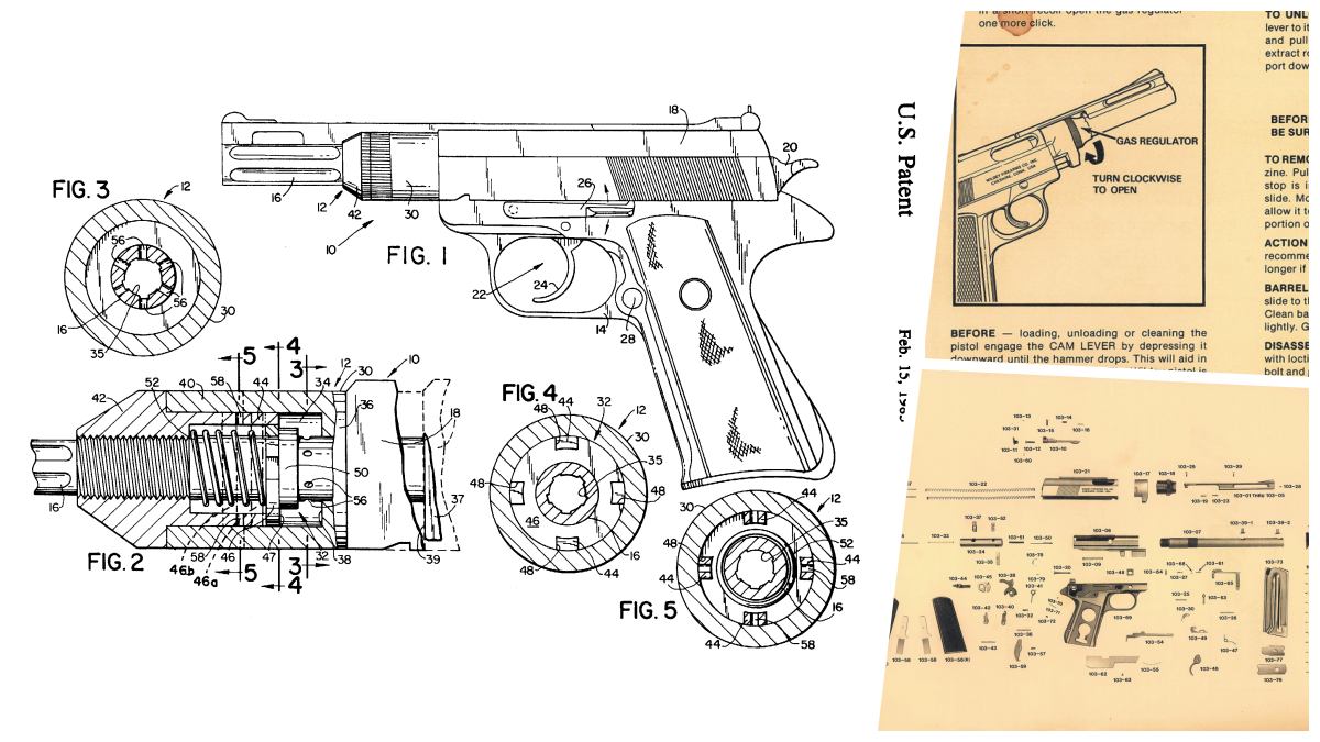 Boom. The Wildey used a barrel extension with an adjustable gas regulator and piston as well as two recoil springs and a rotary bolt to operate.