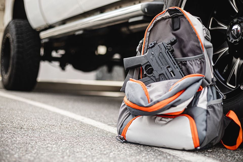 A Diamondback DBX folded into a backpack